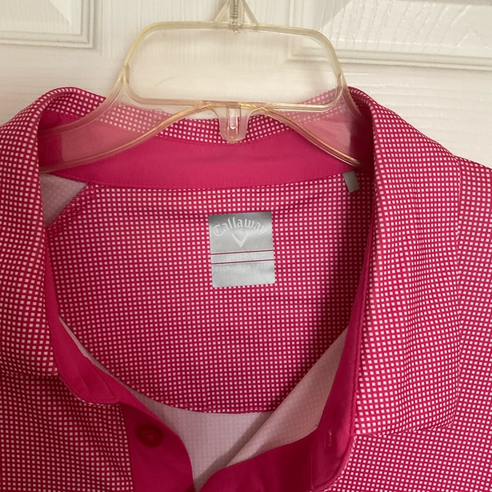 Callaway Crimson Checkered Pattern Button Down Sp… - image 6